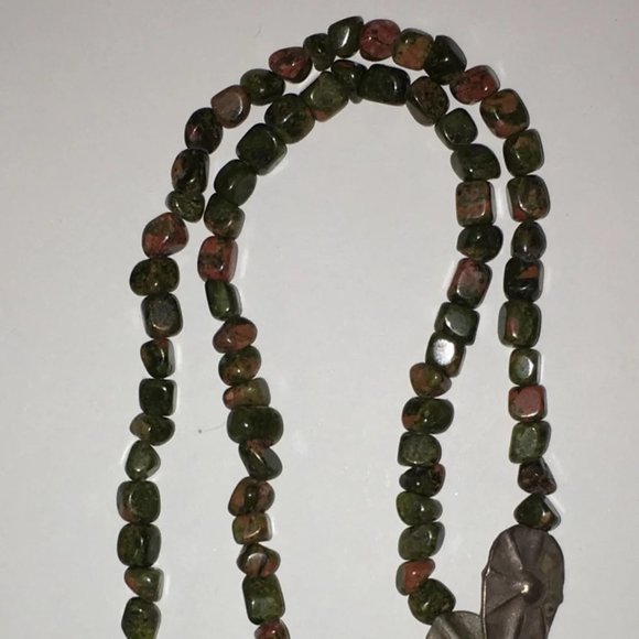 16" Unakite and Silver Necklace - Picture 14 of 14